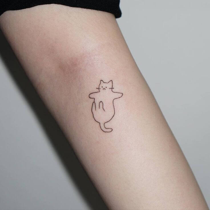 Minimalistic Cat Tattoo
