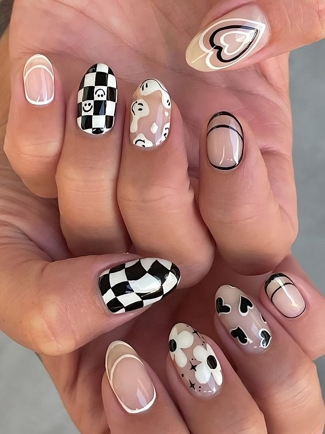 Mix-And-Match Checkerboard Nails