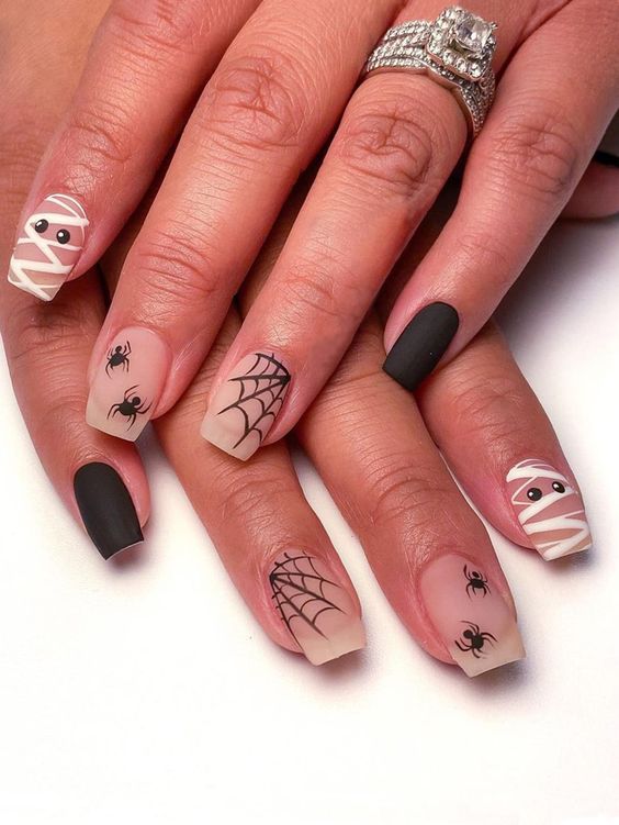 Mix-And-Match Cute Halloween Nails