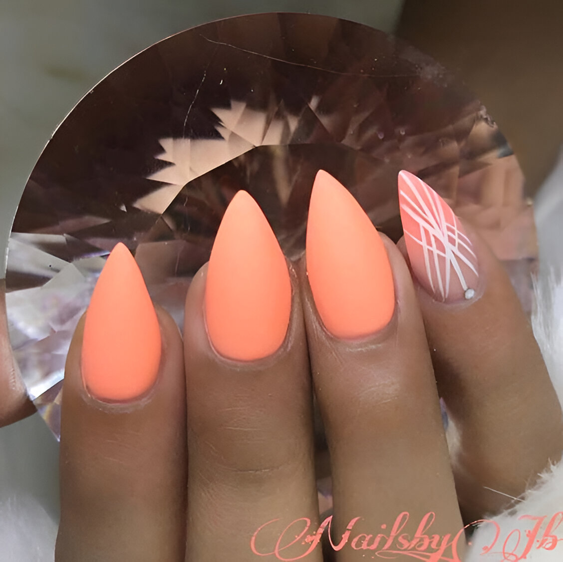 Neon Orange Manicure