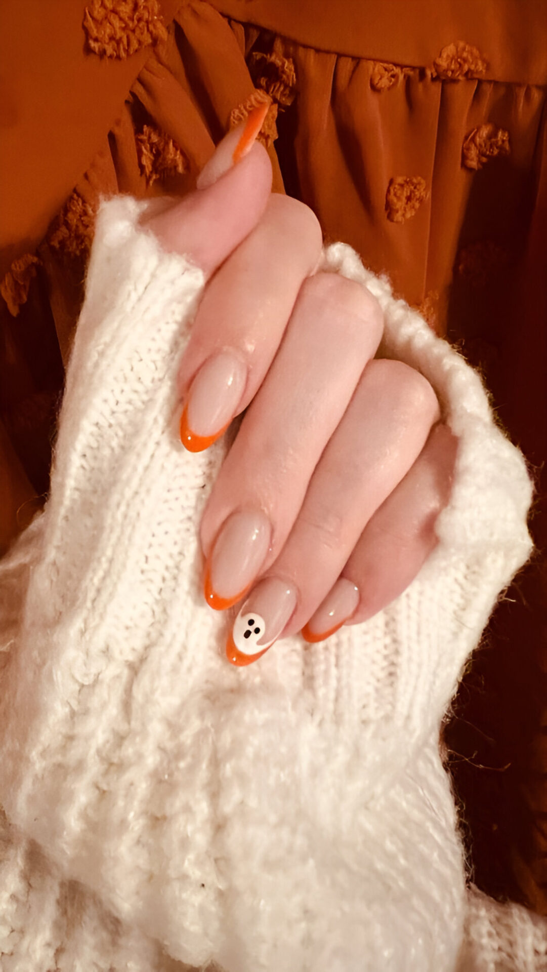 Orange Ghost French Manicure