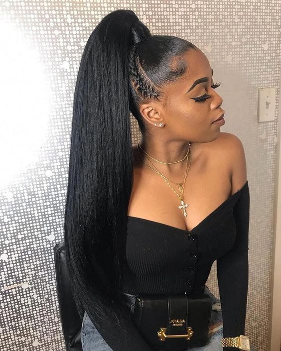 Pin-straight Ponytail Hairstyles For Black Hair