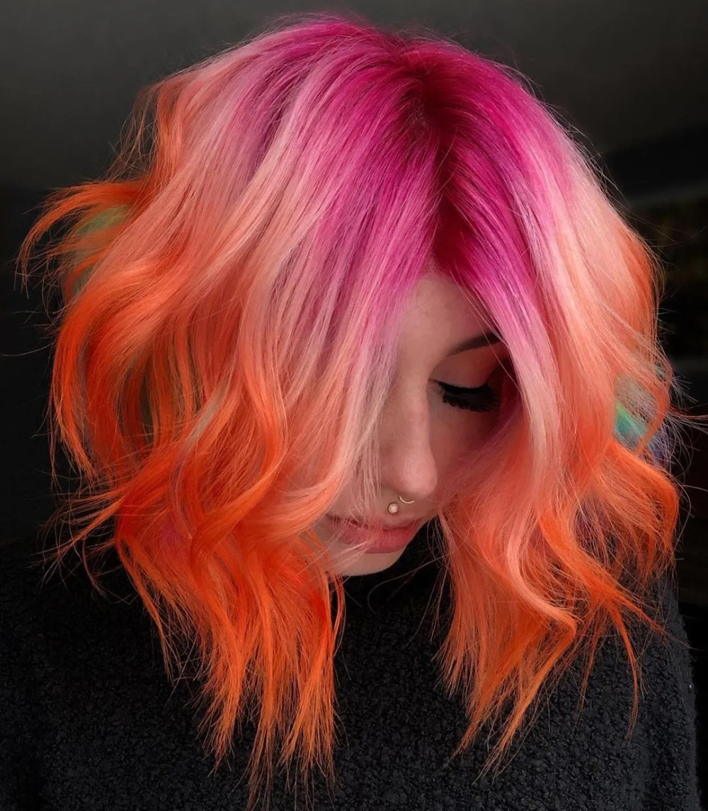 Pink And Orange Ombre