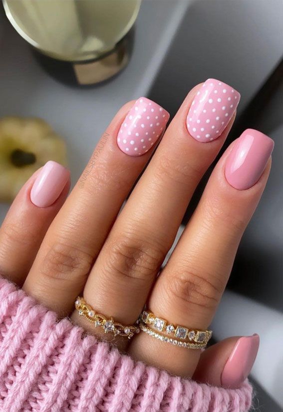 Pink Polka Dot Nail Designs