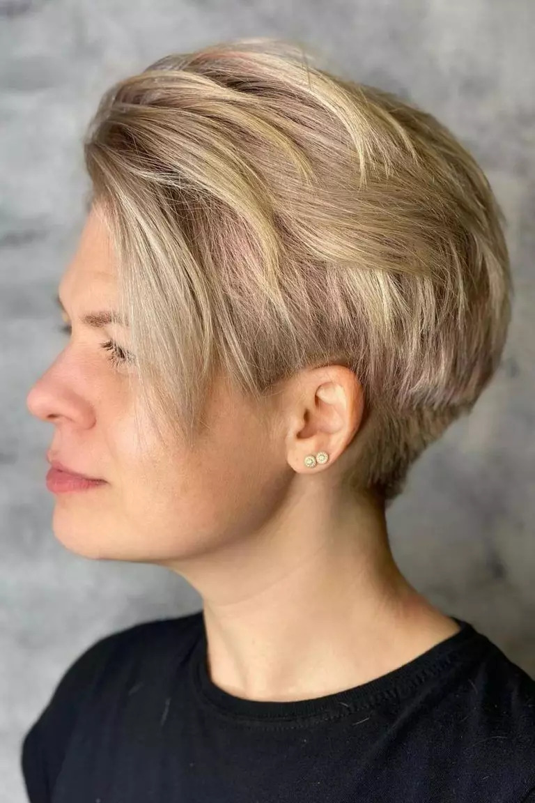 Pixie Cut With Deep Side Part