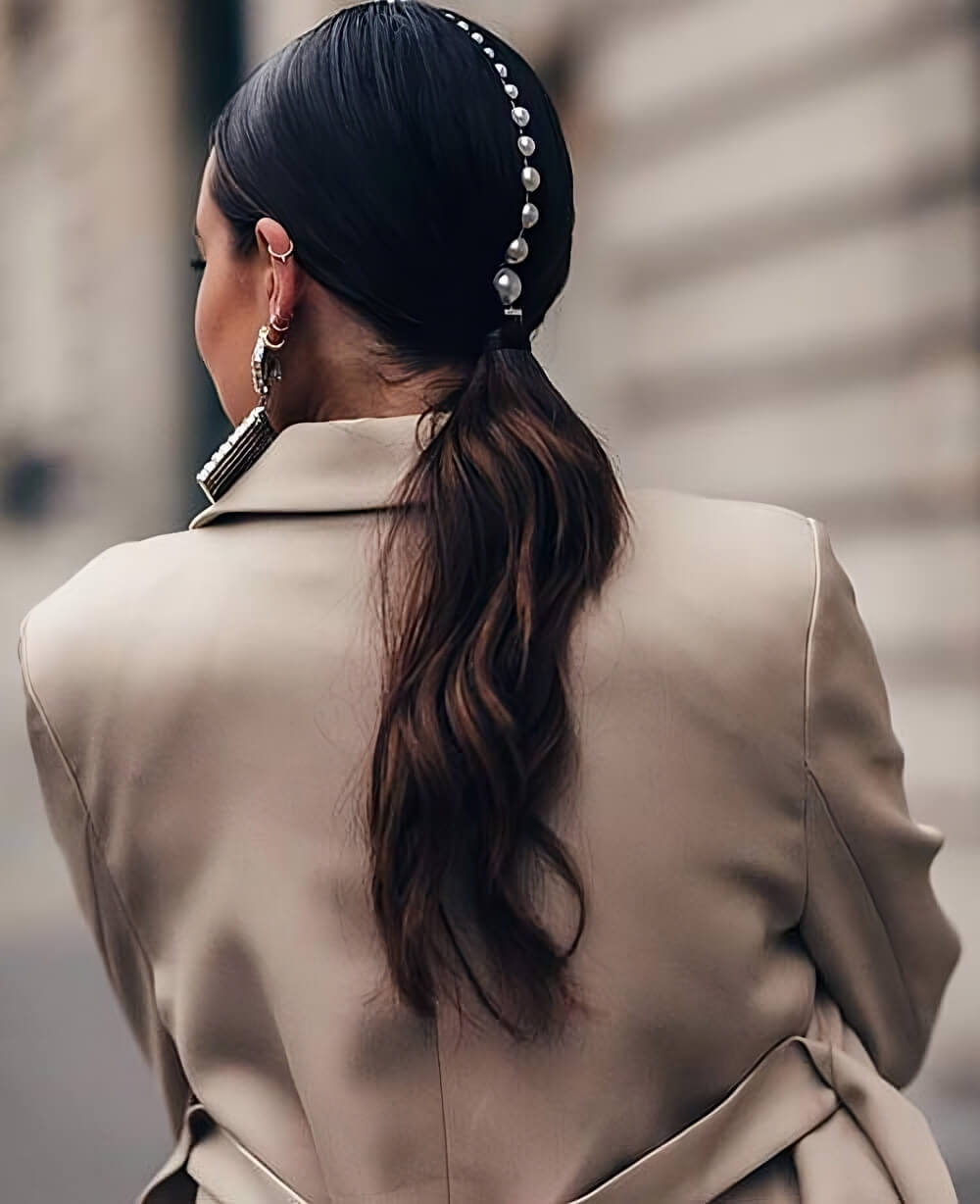 Ponytail Hairstyles With Pearl Accessories