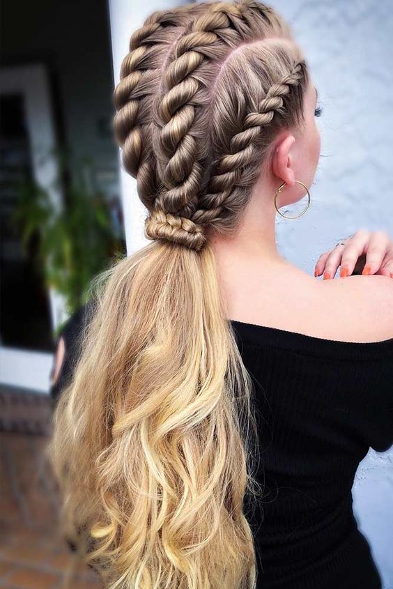 Ponytail Hairstyles With Rope Braids