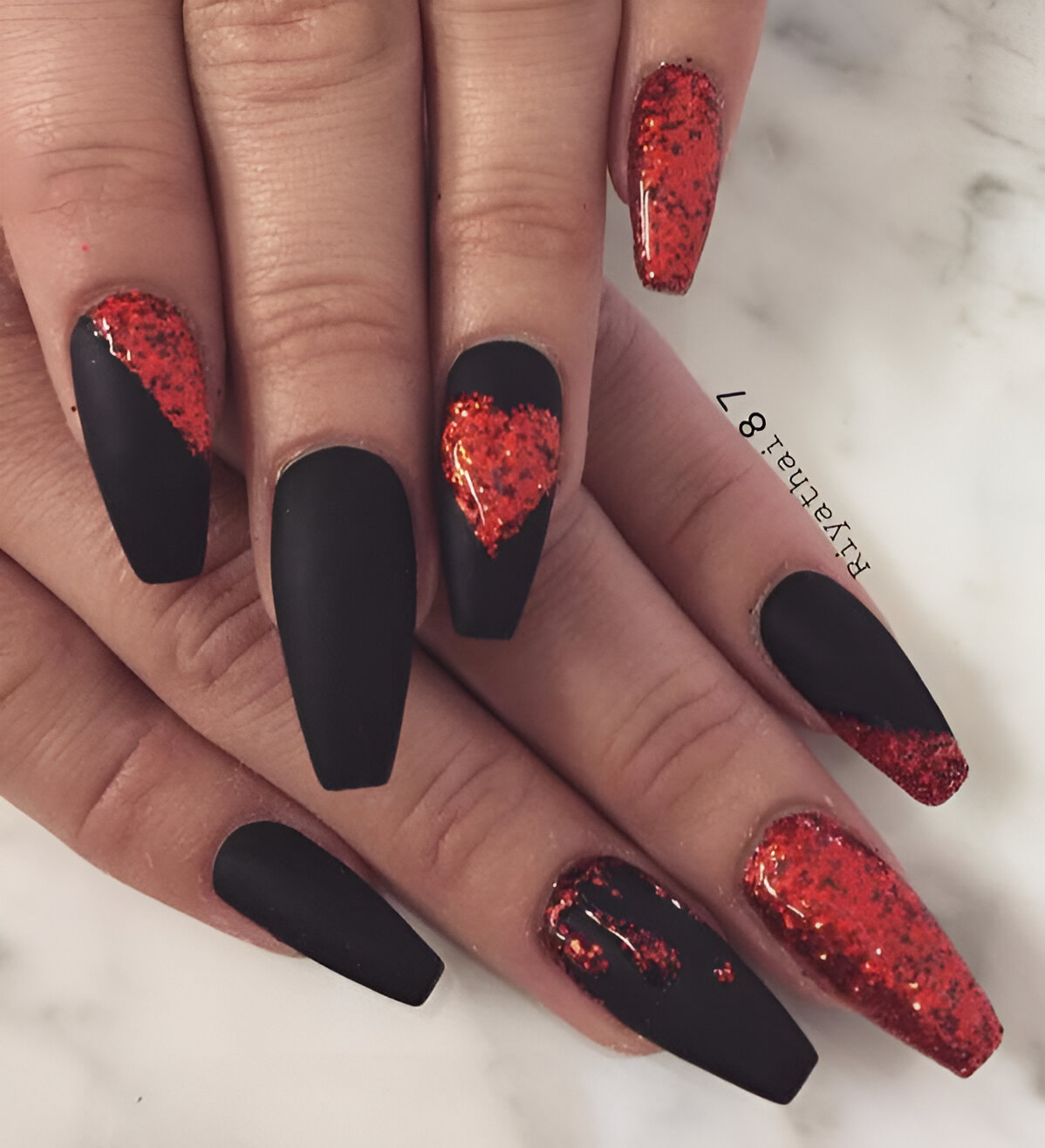 Romantic Black And Red Nail Designs