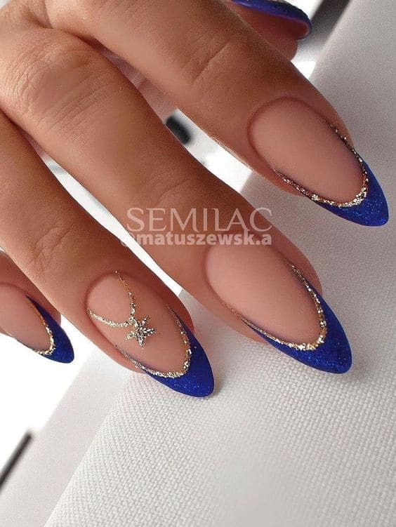 Royal Blue French Tips