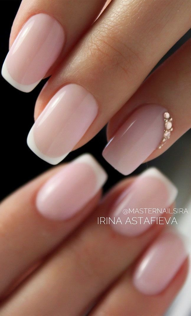 Short Pink Wedding Nail Designs