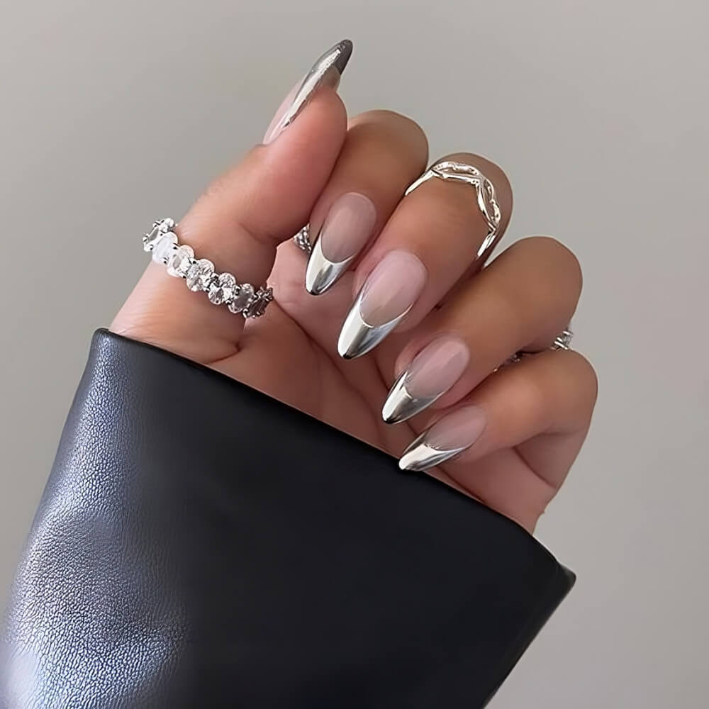 Silver Chrome French Tips
