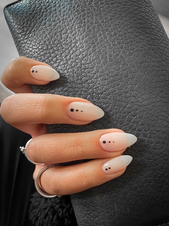 Simple Almond Nails With Dots