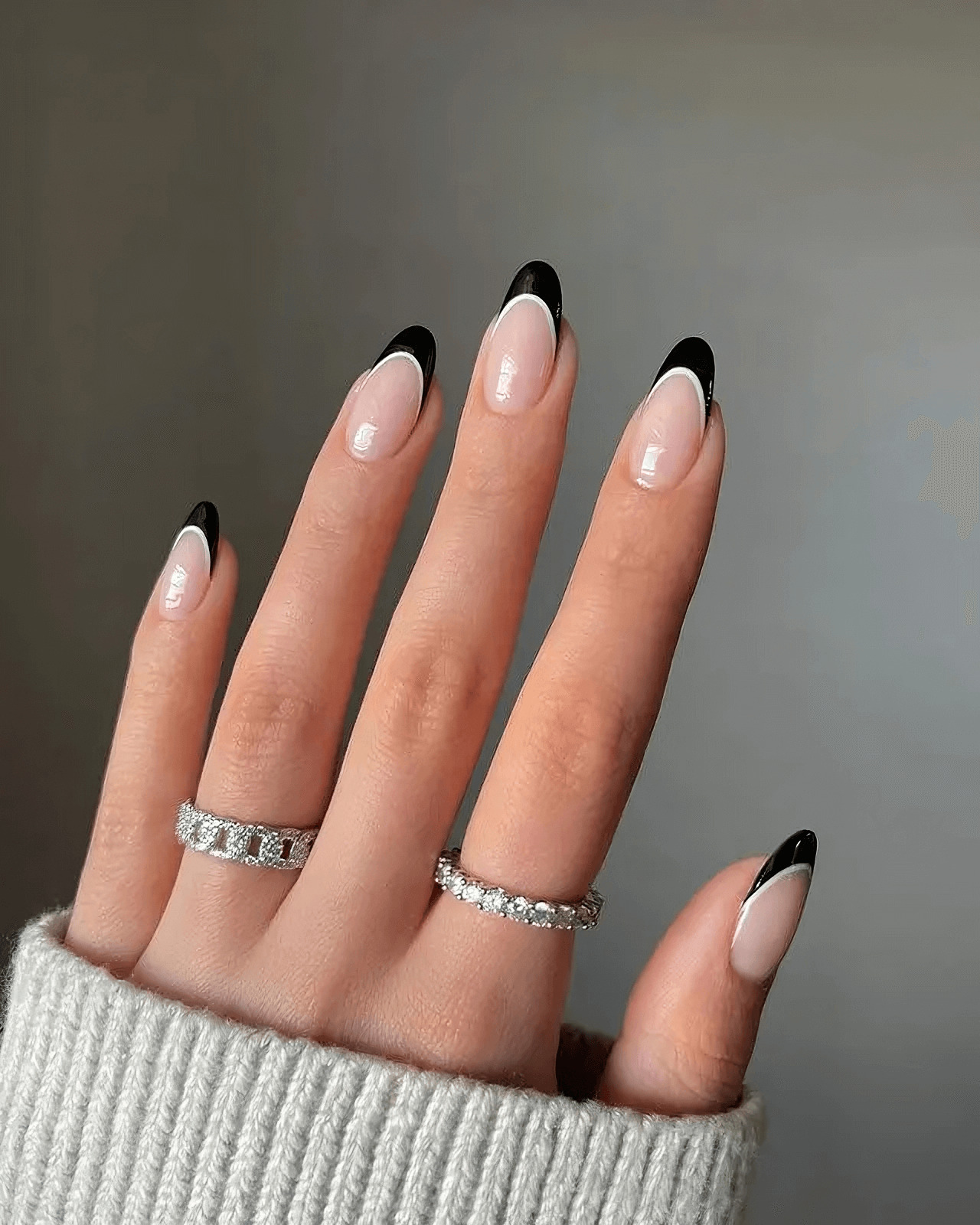 Simple Black French Tips