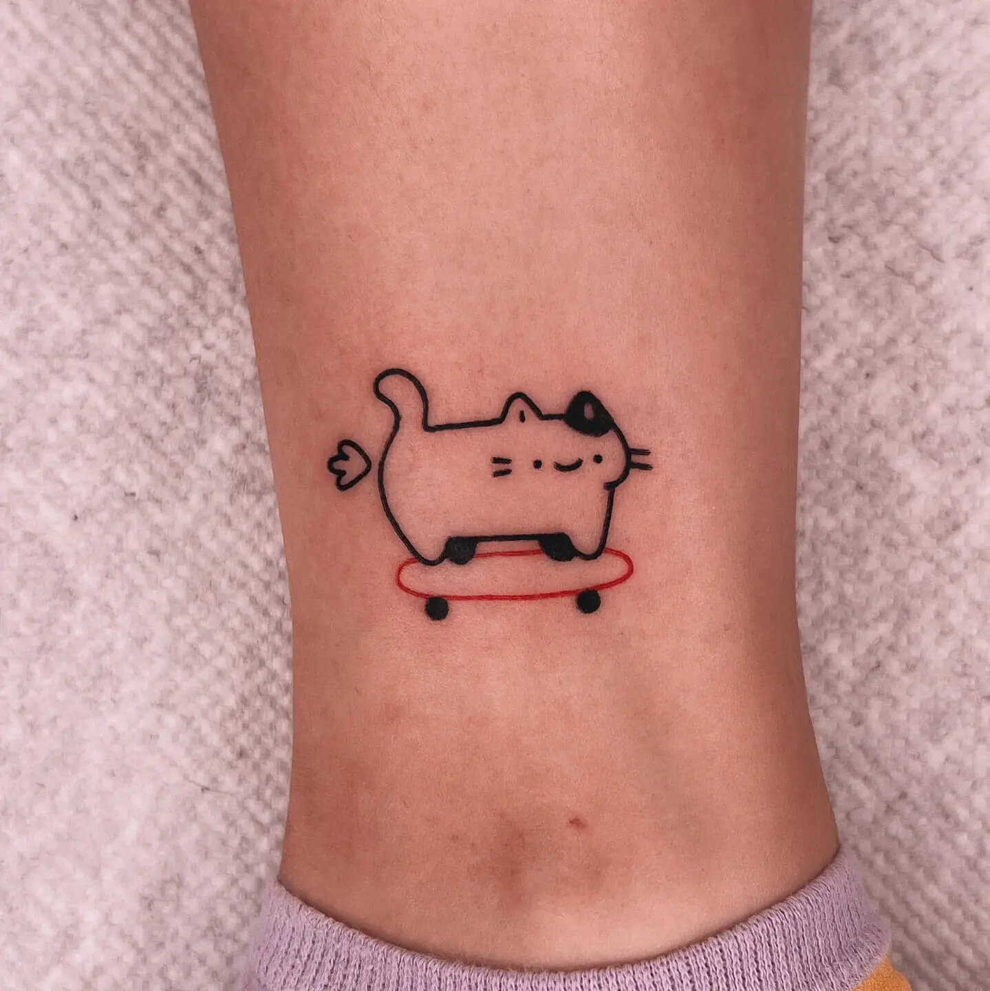 Simple Cat Tattoos For Ankles
