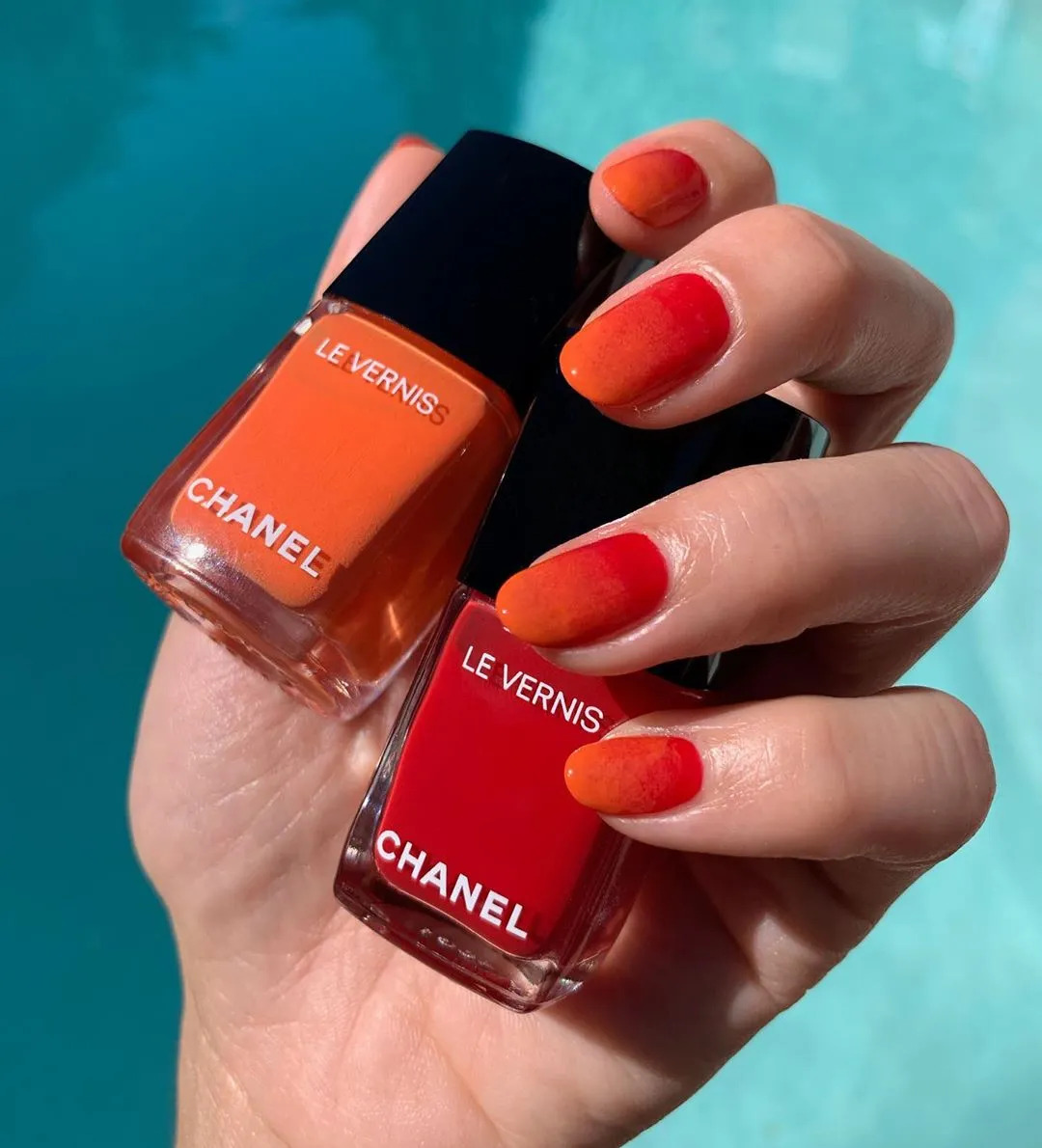Simple Yet Classy Orange And Red Ombre Nails