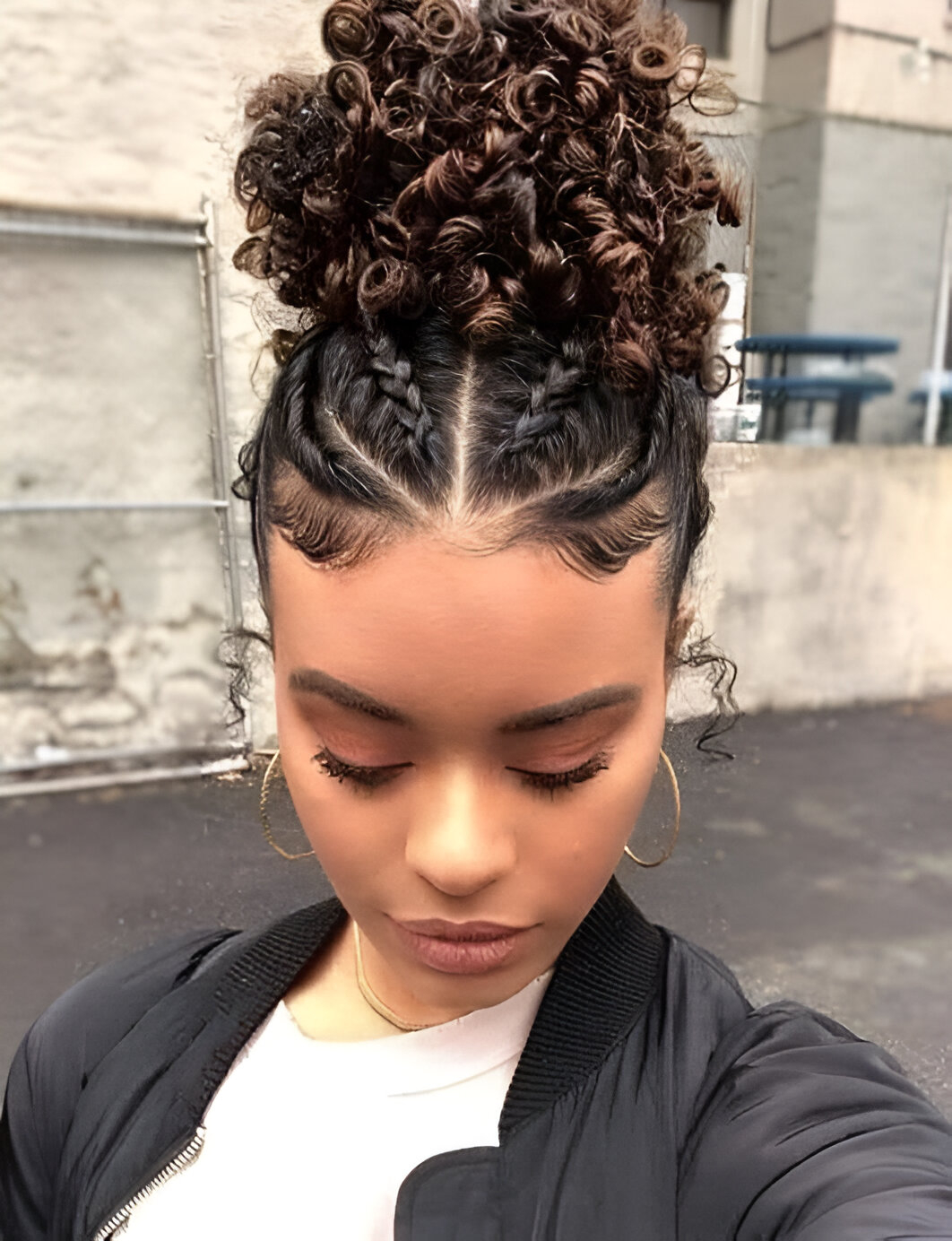 Stunning Curly Updo With Braids