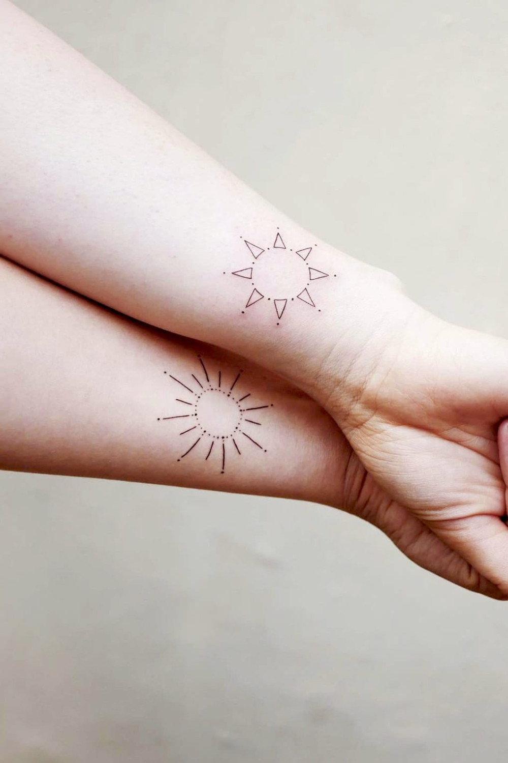 Sun Matching Tattoos For Best Friends