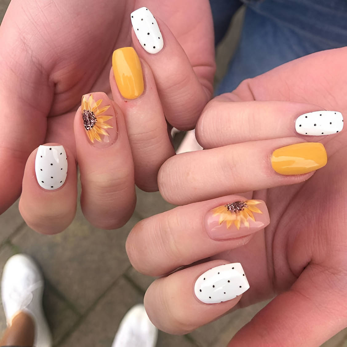 Sunflowers And Polka Dots