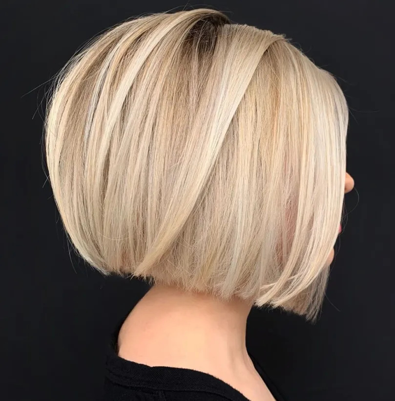 Blunt Butter Blonde Bob