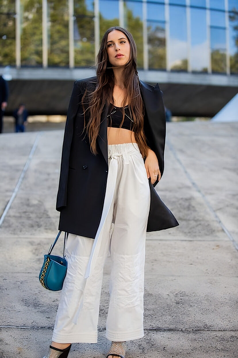 Bralette With High-Waisted Pants And Blazer