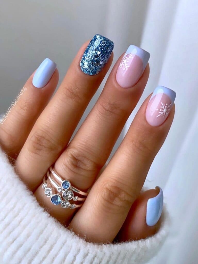 Frosty Blue Manicure