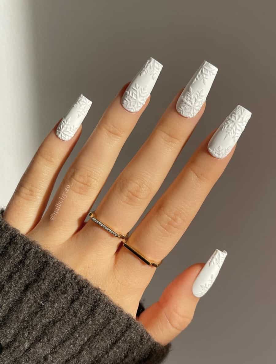 3D Snowflake Nails
