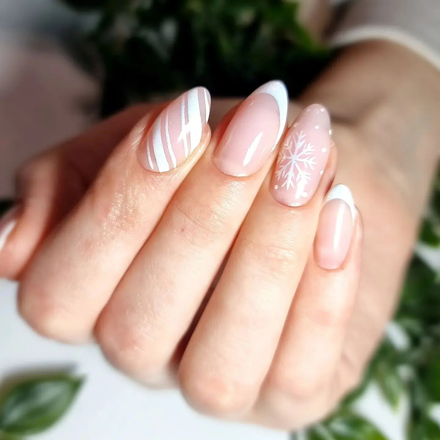 Baby Pink And White Nails