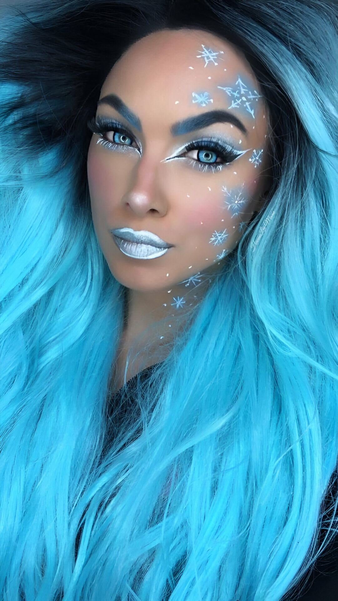 Blue Snowflakes Makeup