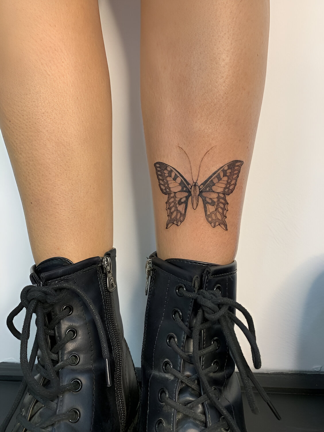 Bold Leg Butterfly Tattoos
