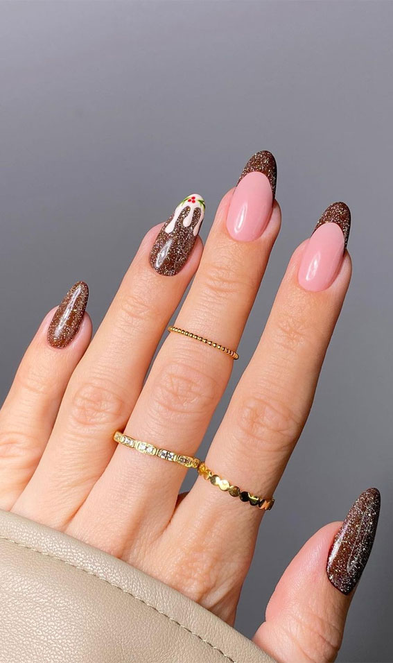Brown Gingerbread Nails