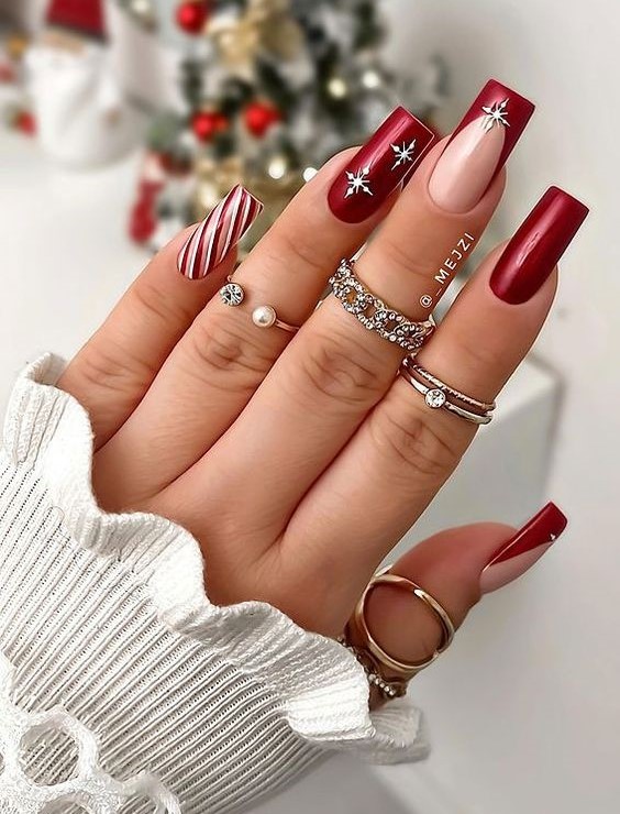 Charming Festive Red Nails