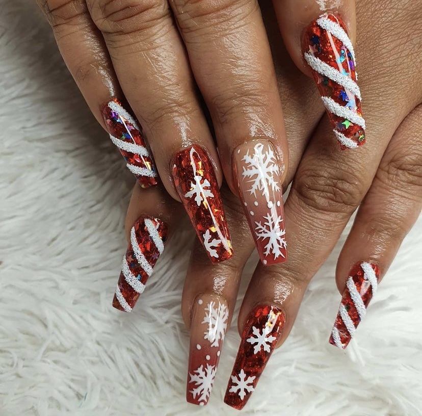 Charming Red Christmas Nails