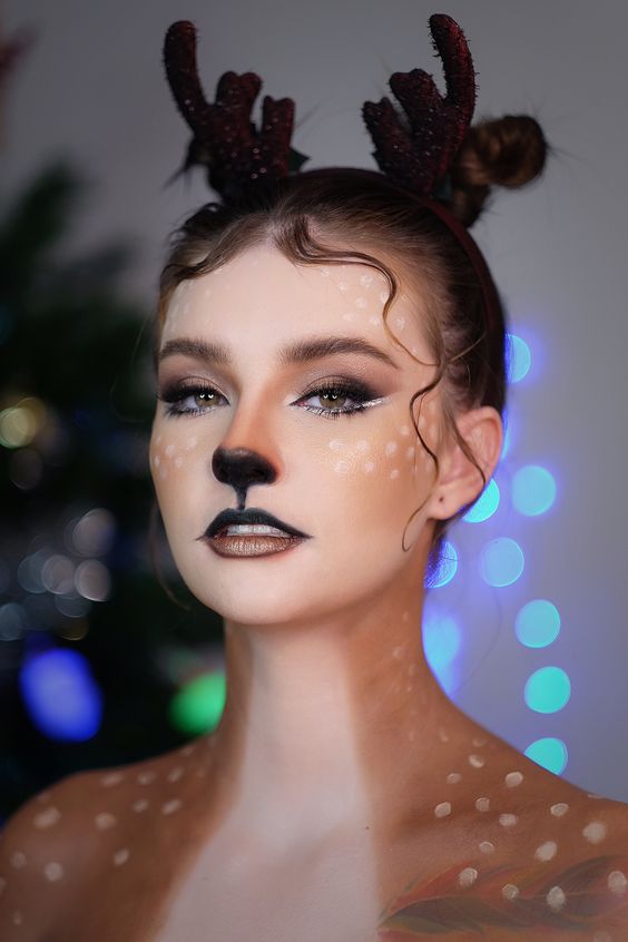 Deer Holiday Makeup Looks