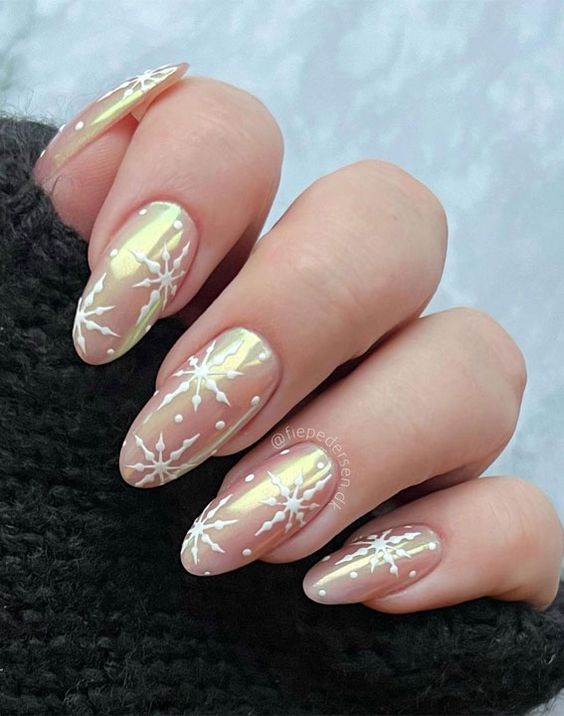 Doughnut-Glazed Snowflake Nails
