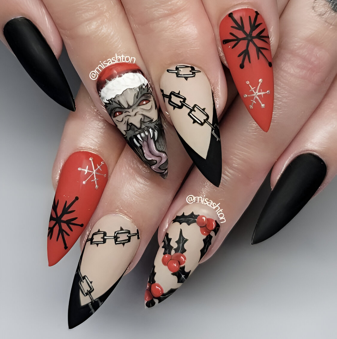 Edgy Christmas Nails