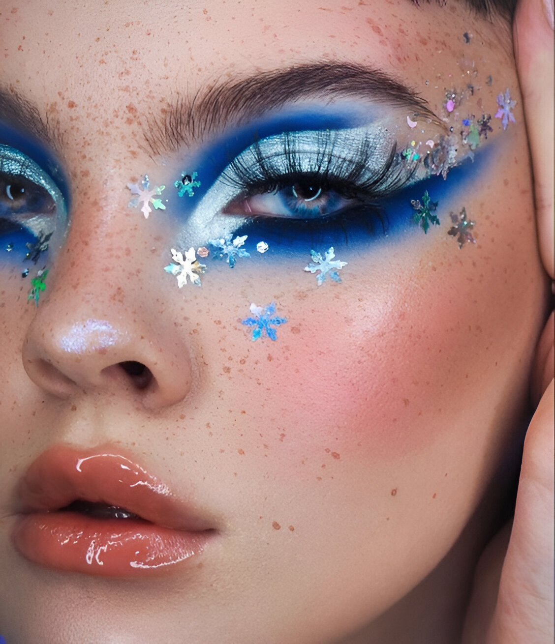 Frosty Blue Holiday Makeup Looks