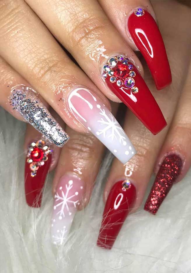 Frosty Red Nails