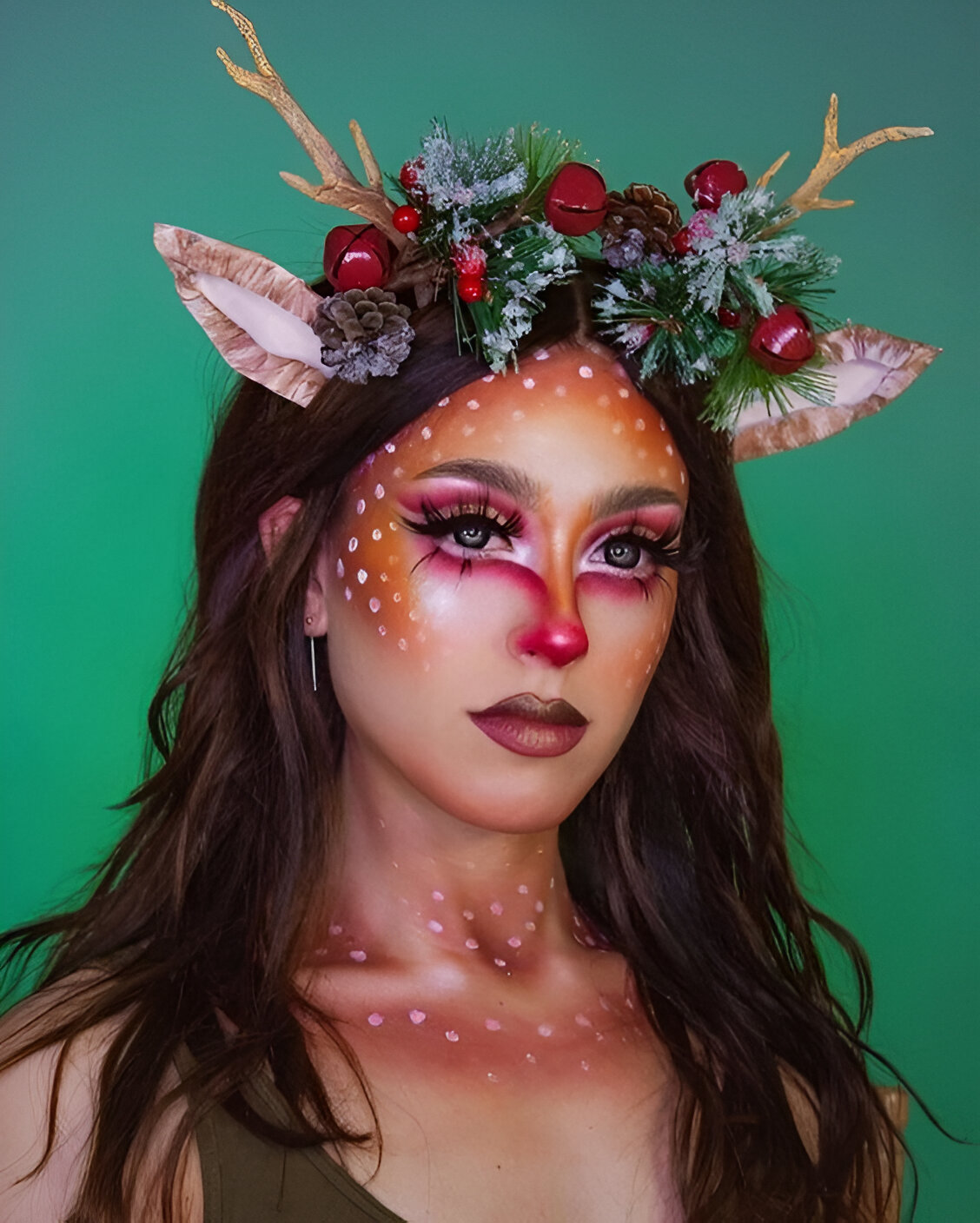 Glam Reindeer Holiday Makeup
