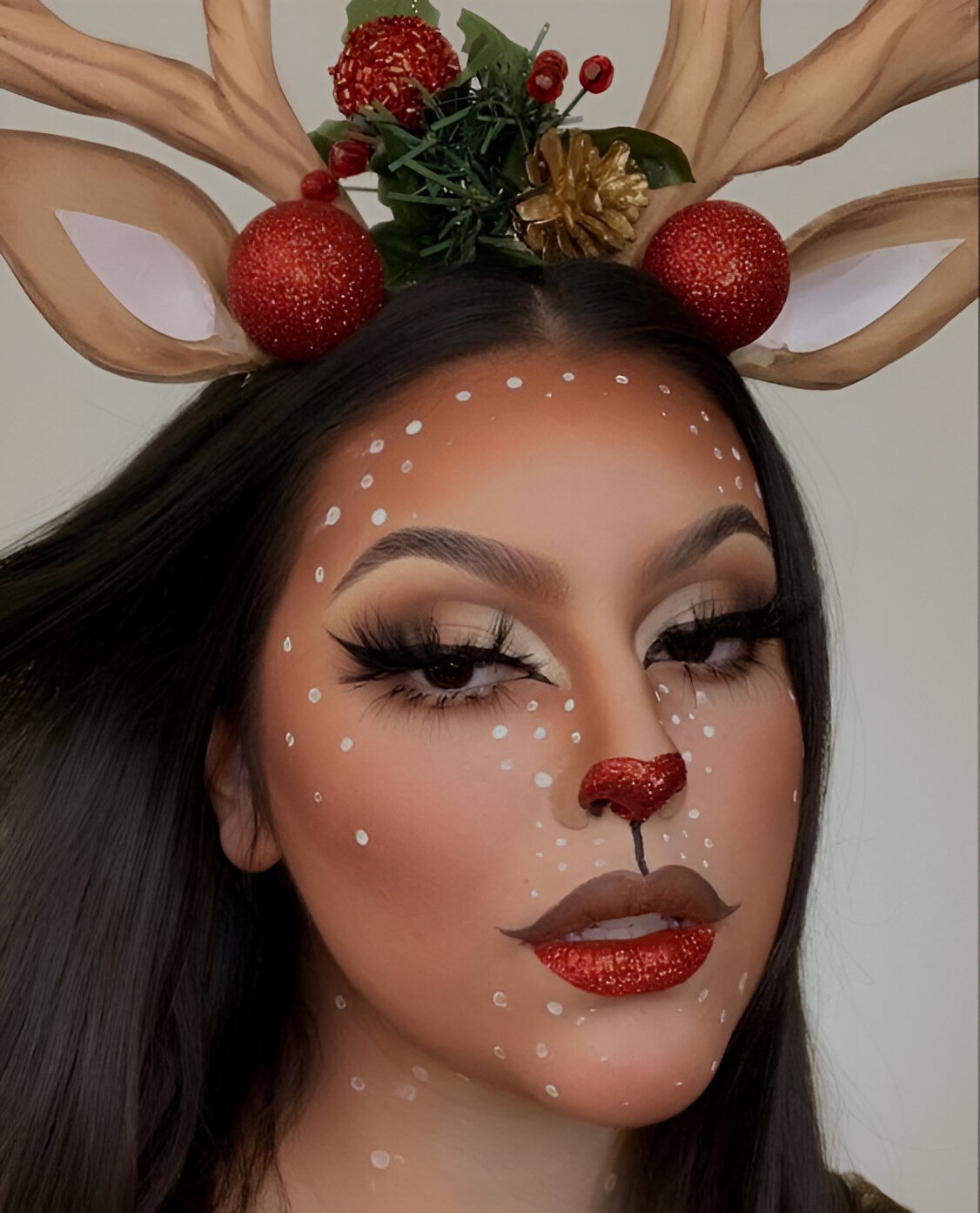 Glam Reindeer Makeup