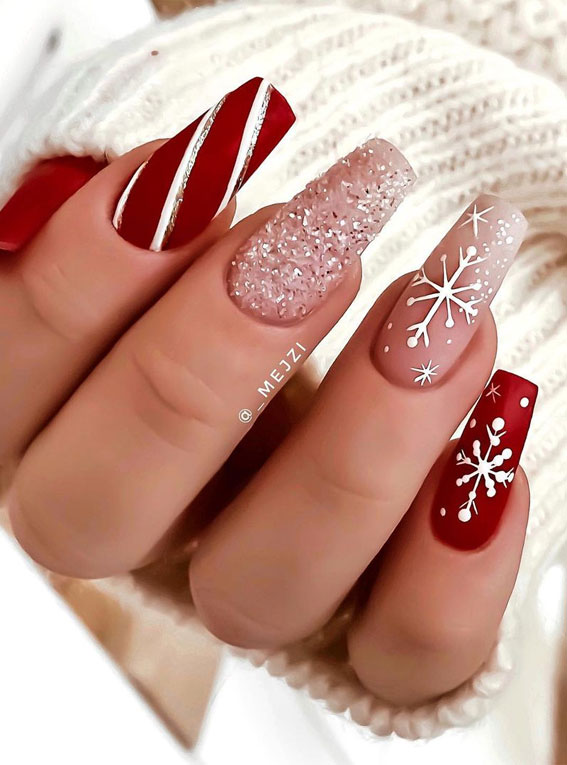 Glamorous Red Festive Nails