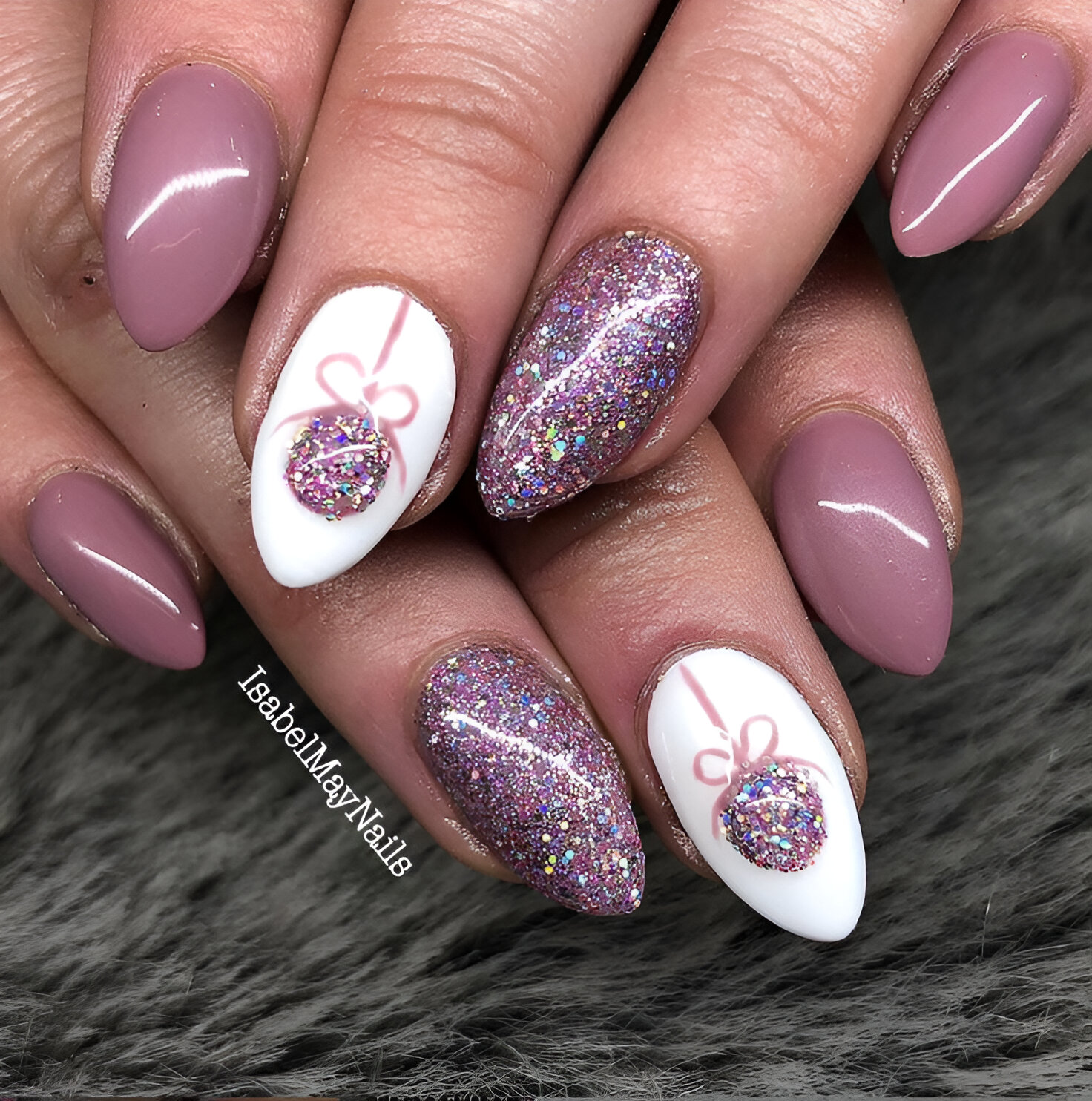 Glittered Purple Nails