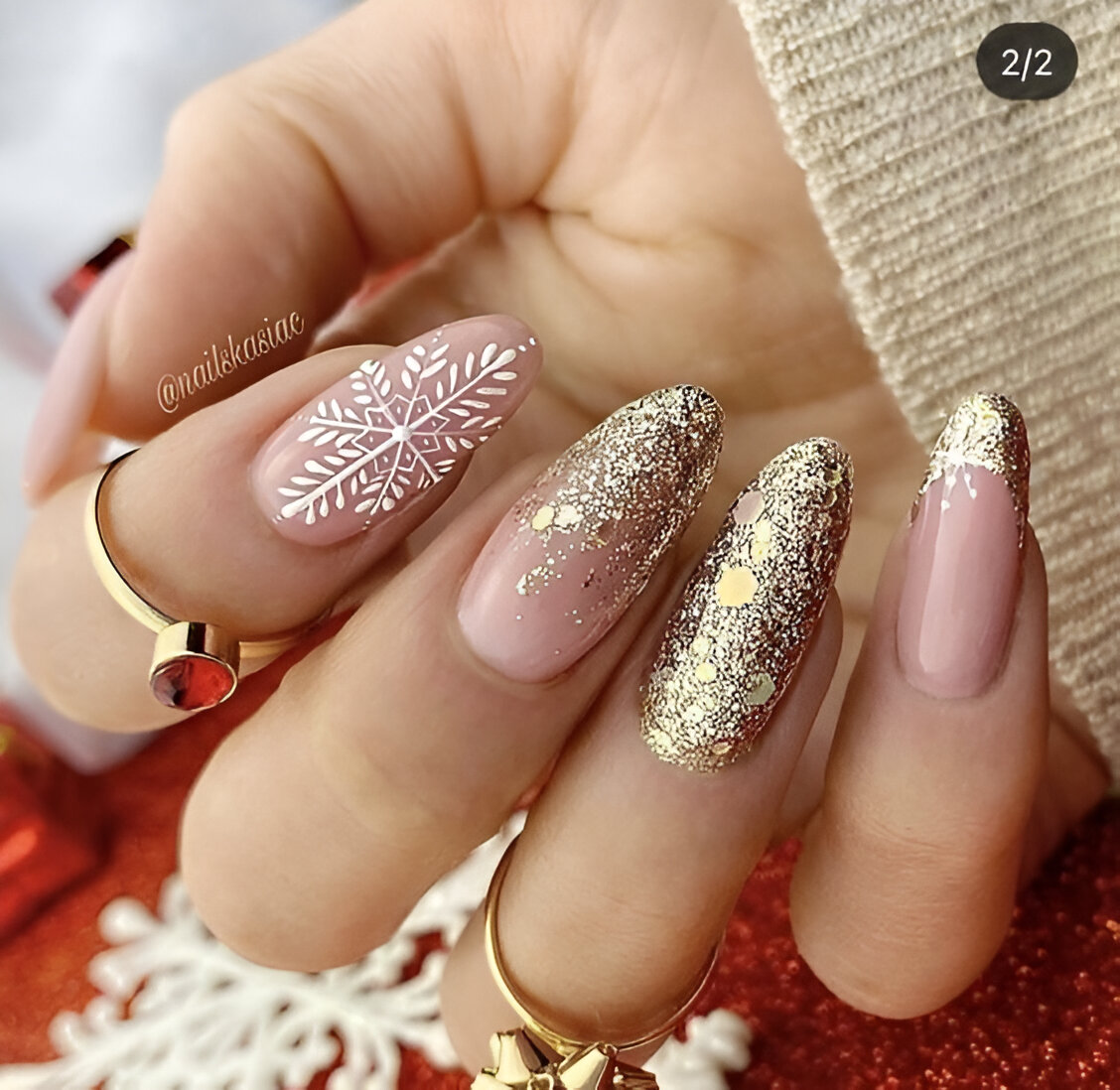 Gold Confetti Nails