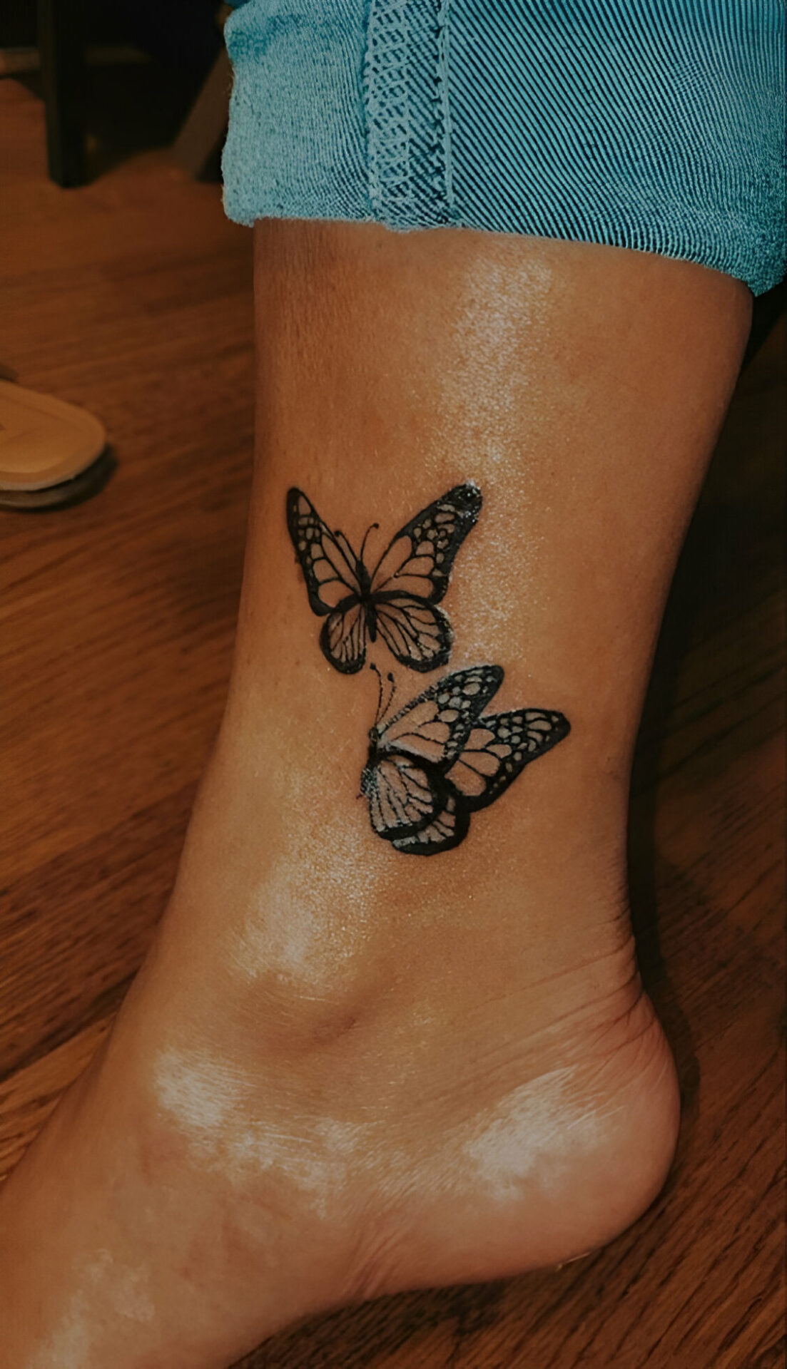 Leg Tattoos With Butterfly Designs