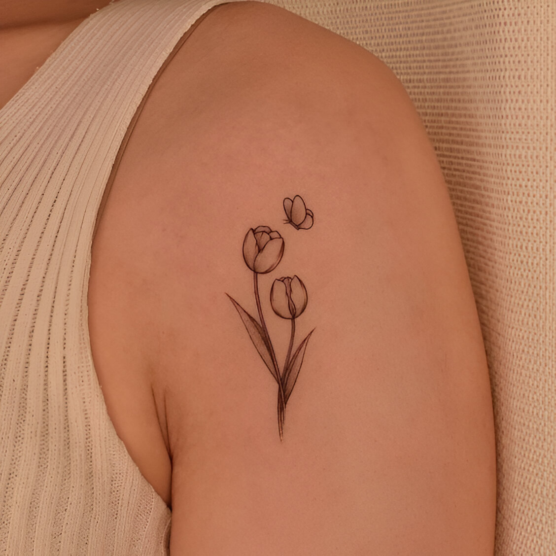 Mini Tulip Flower Tattoos