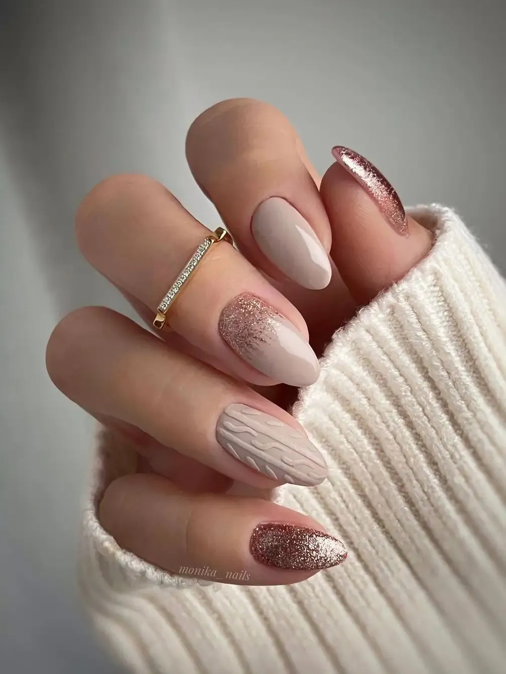Nude Sweater Nails