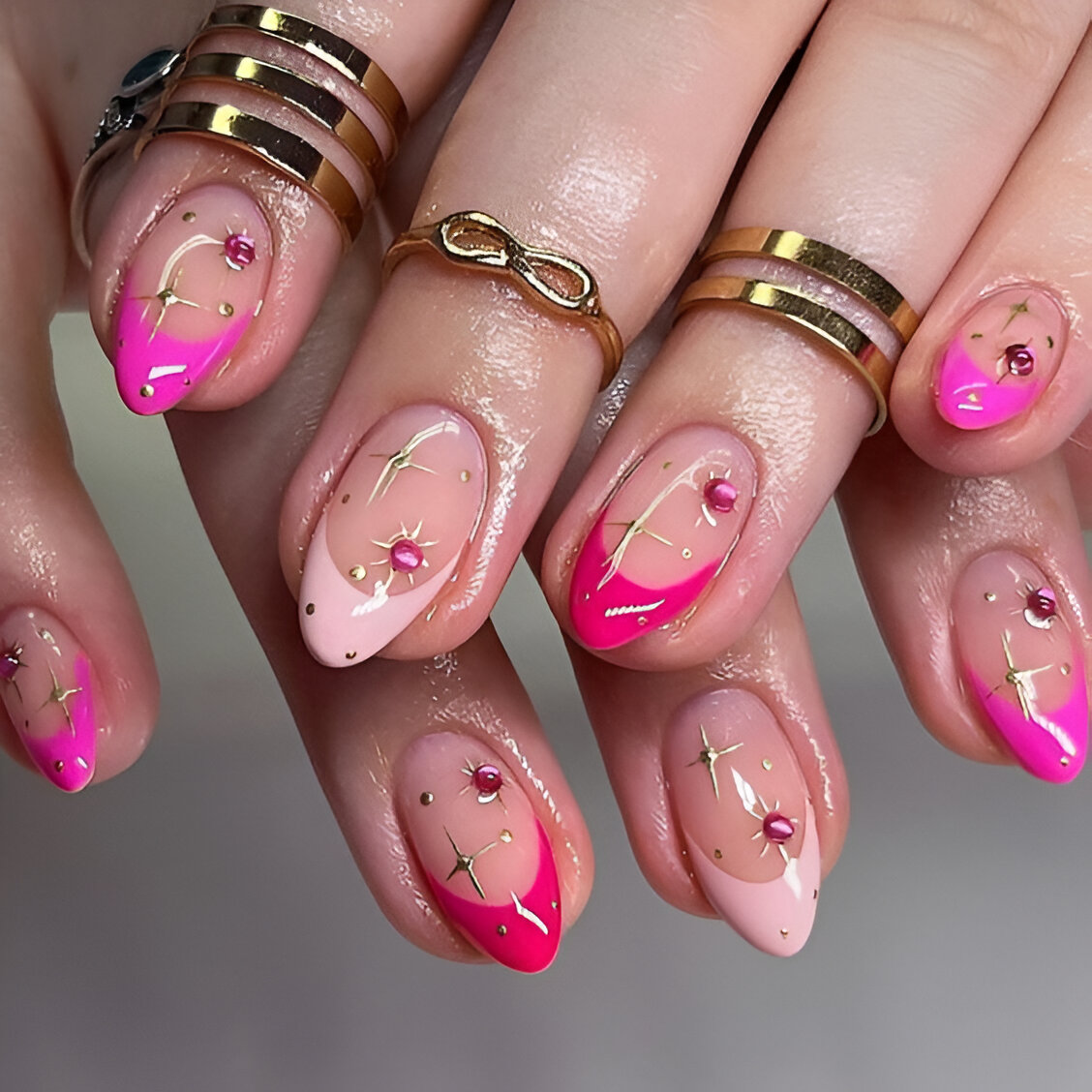 Pink Festive Nail Art