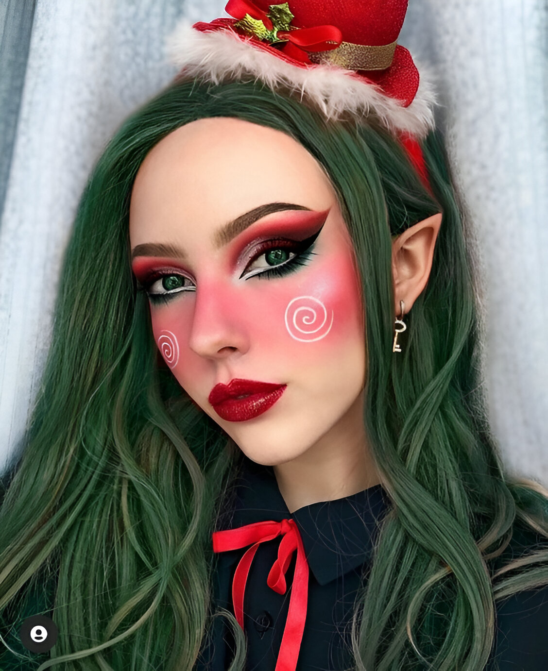 Red And Green Elf Makeup