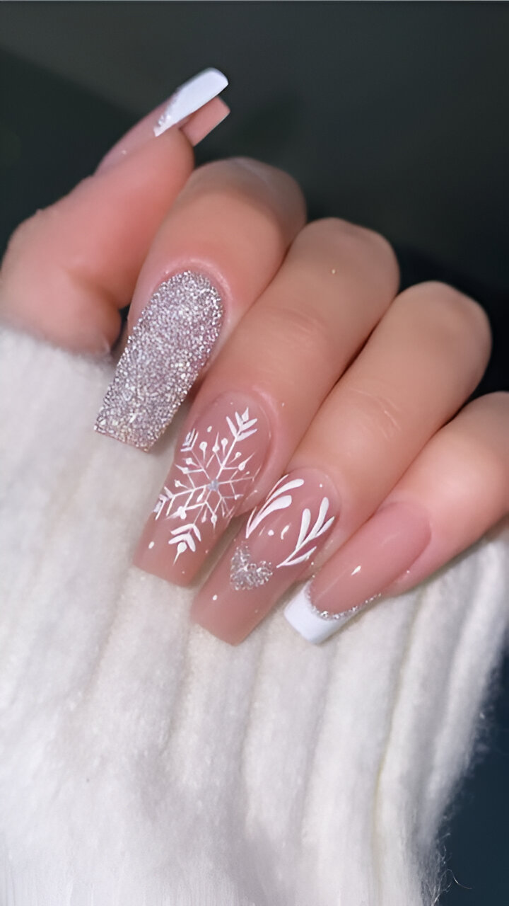 Shiny Baby Pink Winter Manicures