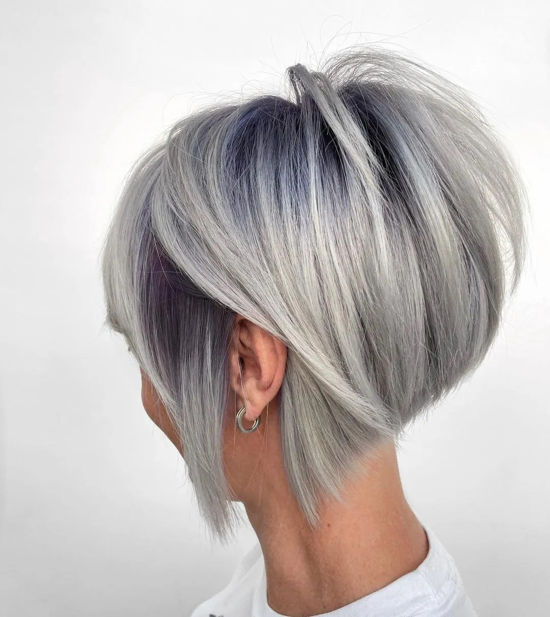 Short Bob Hairstyles With Purple Roots