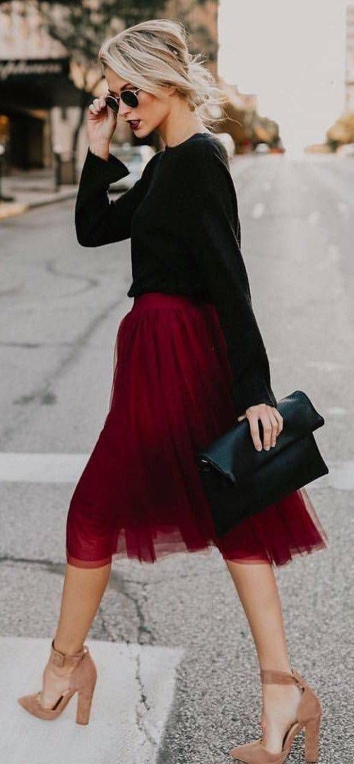 Simple Black And Red Outfit